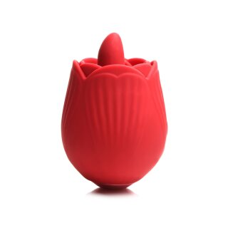 XR Brands BLOOMGASM French Rose Licking & Vibrating Stimulator Red
