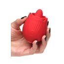 XR Brands BLOOMGASM French Rose Licking & Vibrating Stimulator Red
