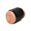 XR Brands Double Shot Mini Ass and Vagina Masturbator Beige