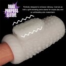 LoveToy Knights Ring Vibrating Dual Purpose Sleeve Drip White