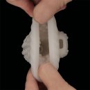 LoveToy Knights Ring Vibrating Dual Purpose Sleeve Drip White