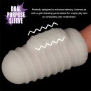 LoveToy Knights Ring Vibrating Dual Purpose Sleeve Wavy White