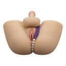 LoveToy Streetgirls Dual Motor Sensation Pulse with Dildo - Nude