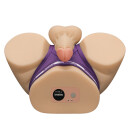 LoveToy Streetgirls Dual Motor Sensation Pulse with Dildo - Nude