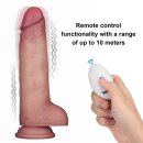 LoveToy Vibrating Sliding Skin Pro II with remote control - 8,5" / 22 cm Nude