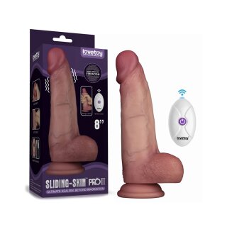 LoveToy Vibrating Sliding Skin Pro II with remote control 8" / 20 cm Nude