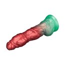 LoveToy Dual Density  Inflatable Dildo 10" / 25 cm Red/Green