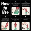 LoveToy Dual Density  Inflatable Dildo 10" / 25 cm Red/Green