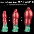 LoveToy Dual Density  Inflatable Dildo 10" / 25 cm Red/Green