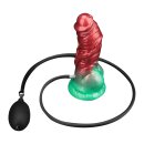 LoveToy Dual Density Inflatable Dildo 7,5" / 19 cm Red/Green