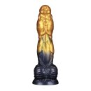 LoveToy Dual Density Inflatable Dildo 10" / 25 cm Gold/Black