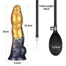 LoveToy Dual Density Inflatable Dildo 10" / 25 cm Gold/Black