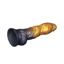 LoveToy Dual Density Inflatable Dildo 10" / 25 cm Gold/Black