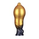 LoveToy Dual Density Inflatable Dildo 10" / 25 cm Gold/Black