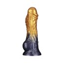 LoveToy Dual Density Inflatable Dildo 8" / 20 cm Gold/Black
