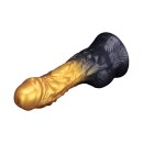 LoveToy Dual Density Inflatable Dildo 8" / 20 cm Gold/Black