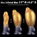 LoveToy Dual Density Inflatable Dildo 7,5" / 19 cm Gold/Black