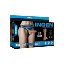 LoveToy Ingen Vibrating Enhanced Strap-on Set 8"/ 20 cm Size L/XL/2XL Nude