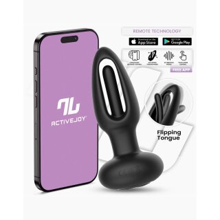 INTOYOU Zack Anal Plug with Flipping Tongue  (with App Control) Black