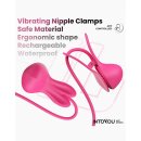 INTOYOU Tickly Nipple Clamps with Necklace (with App Control) - Pink