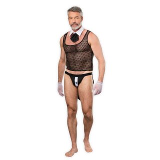 Amorable Sexy Gigolo 5-Piece Set Black White S-M