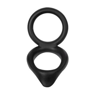 Rimba Silicone Penis Ring with Ball Ring Black Ø 3.5 cm