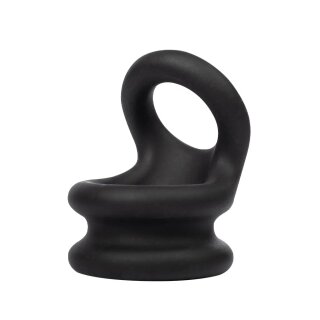 Rimba Silicone Penis Ring with Ball Ring Black Ø 3–3.5 cm