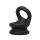 Rimba Silicone Penis Ring with Ball Ring Black Ø 3.5–4 cm