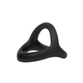 Rimba Silicone Penis Ring with 3 Openings Black Ø 4 cm