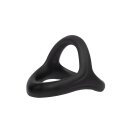 Rimba Silicone Penis Ring with 3 Openings Black Ø...