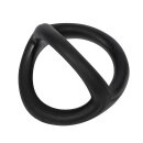 Rimba Silicone Penis Ring with 3 Openings Black Ø 4 cm