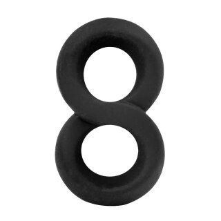 Rimba Penis Ring in Figure-8 Shape Silicone Black Ø 2 cm