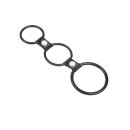 Rimba Triple Rubber Cock Ring Black Ø 5 cm