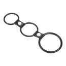 Rimba Triple Rubber Cock Ring Black Ø 5 cm
