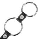 Rimba Triple Metal Cock Ring Silver Black Ø 5 cm