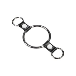 Rimba Penis Ring with Attachment Rings Silver Black Ø 5 cm