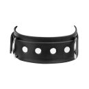 Rimba Lederhalsfessel mit Doppel-D-Ring Schwarz