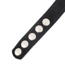 Rimba Wildlederhalsband mit abnehmbarer Peitsche Schwarz