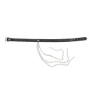 Rimba Lederhalsband mit Metallketten Silber Schwarz