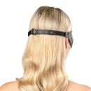 Rimba Augenmaske aus Leder mit Kettenverzierung Silber Schwarz