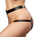 Rimba Harness aus Leder mit Handfesseln Schwarz One Size