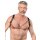 Rimba Leder-Brustharness mit Ketten Schwarz One Size