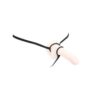 Rimba Leather G-String with Cock Rings Black One Size