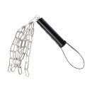 Rimba Leather Whip with Metal Chain Silver Black
