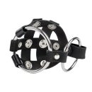 Rimba Leather Ball Cage with Spikes M-L Black