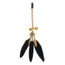 Rimba Nippelklemmen mit Federn Gold Schwarz