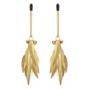 Rimba Nippelklemmen mit Federn Gold
