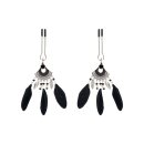 Rimba Nippelklemmen mit Federn Mehrfarbig