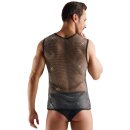 NEK Form-Fitting Mesh Shirt with Glitter Stones Black 2XL