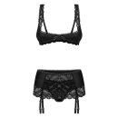 Obsessive Lecille 3-Piece Open Set Black S-M